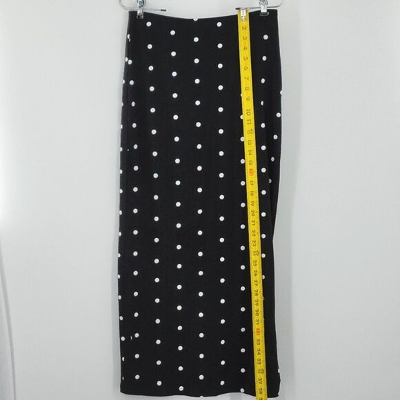 FabAlley Midi Straight Skirt Womens Size Medium Side Slit Polka Dots 90s Style - Picture 6 of 9